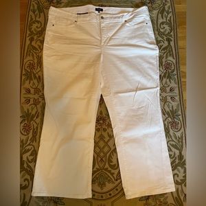 NYDJ White Wide Leg Cropped Jeans, 3X